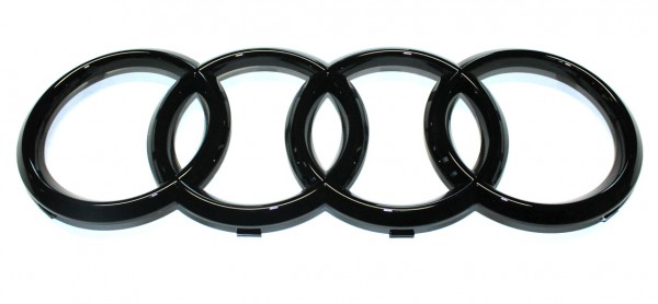 Audi Emblem / Ringe schwarz glänzend für Kühlergrill (Q3/RSQ3/SQ5/A6/S6/RS6/A7/S7/RS7)