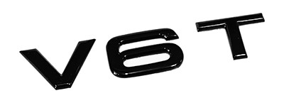 Audi Emblem "V6T" schwarz glänzend