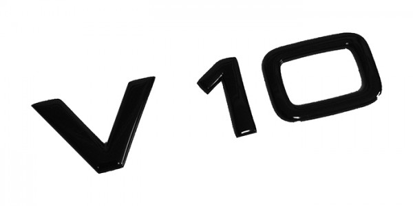 Audi Emblem "V10" schwarz glänzend (R8)